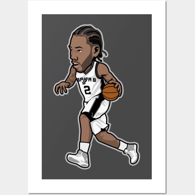 Kawhi Leonard Cartoon Fan Wall Art by ray1007